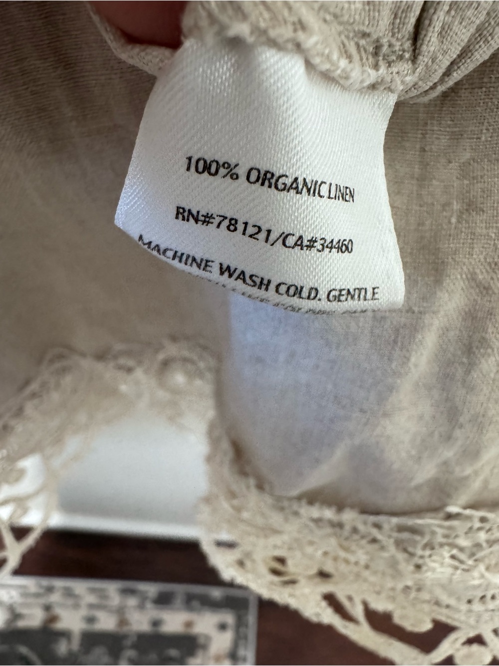 Eileen Fisher Organic Linen Lace Trim Drawstring Midi Dress XL Gray - Picture 4 of 7